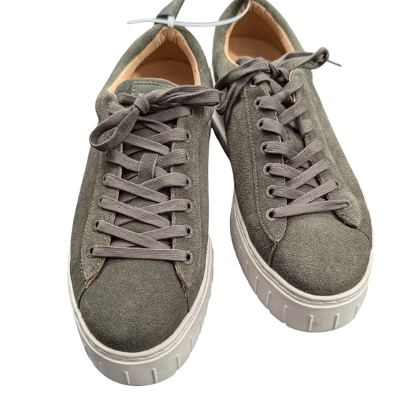 J/Slides NYC | Women's Suede Roger J/Slides Sneakers | Green-Cactus | Size 10 - Picture 9 of 15